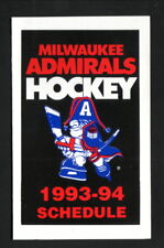 Milwaukee Admirals--1993-94 Pocket Schedule--Allen Edmonds Shoe Bank