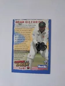 Weet-Bix Topps ACB Champions Work Harder Cereal Trading Card #1 Adam Gilchrist - Picture 1 of 2