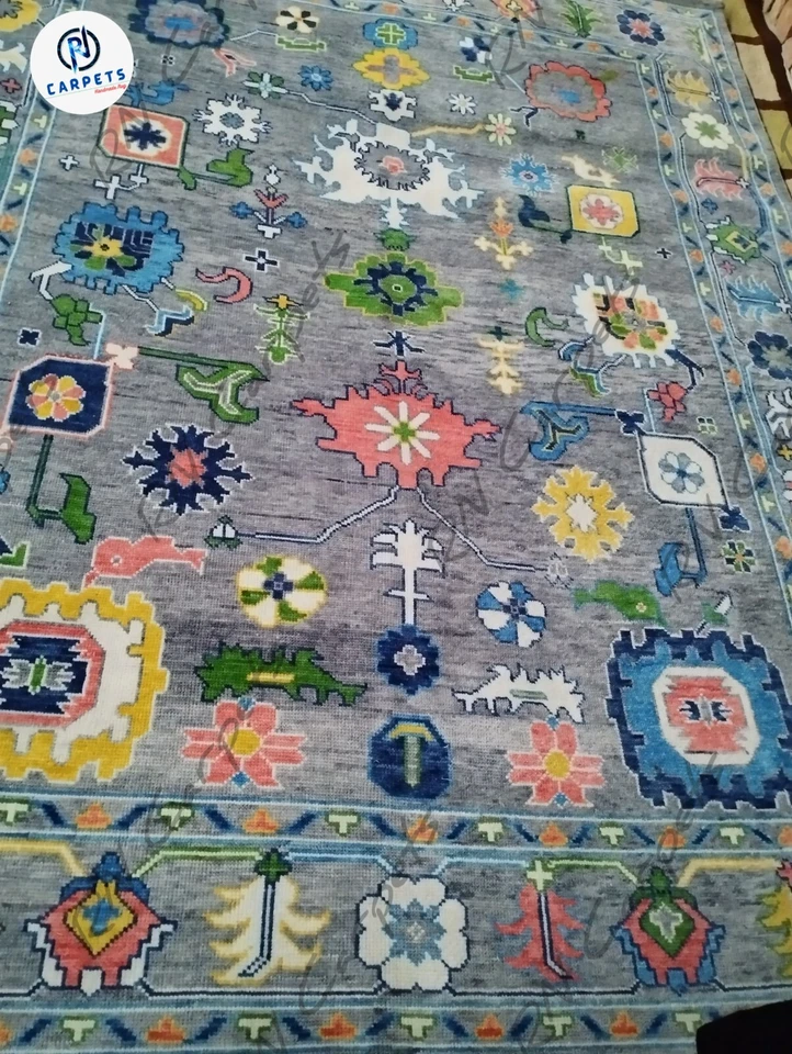 Alfombras modernas Oushak alfombras de sala 8x10 alfombras de lana anudadas a mano 6x6, 5x8 Foto 1 de 4