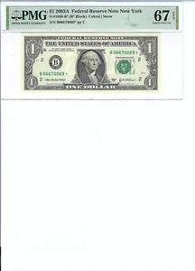 2003 $1 FRN FR1930-B* PNG 67 Gem UNC EPQ, New York * Note S/N B06670069*!!! - Picture 1 of 2