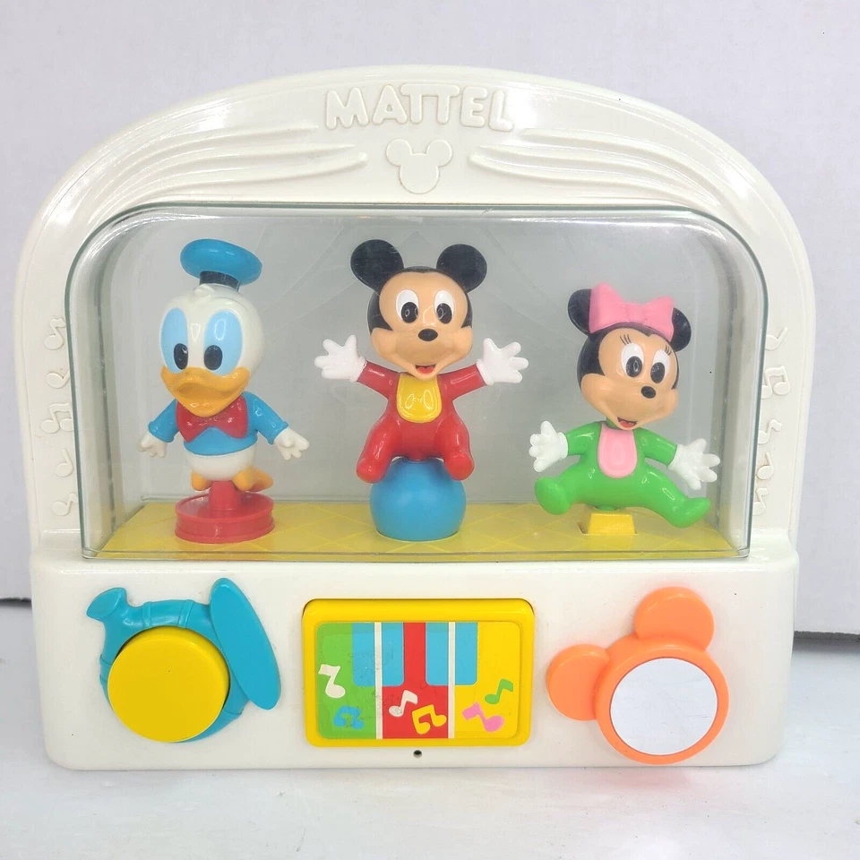 Vintage Disney Mattel Crib Music Box Baby Mickey Minnie Donald Duck Baby - Image 1 of 4
