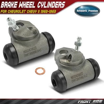 2x Cilindro de rueda de freno delantero para Chevrolet Chevy II 1962-1963 1 pulgada Diámetro Foto 1 de 4