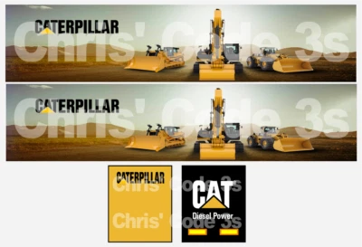 Code 3 Adhesive Vinyl Trailer Decals - CAT Machines - 1/50 1/76 1/148 1/87 1/64