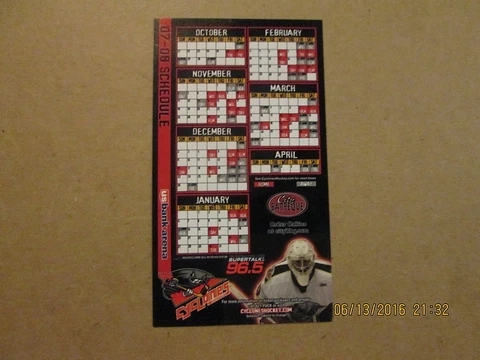 ECHL Cincinnati Cyclones Circa 2007-08 Magnet Schedule Cover
