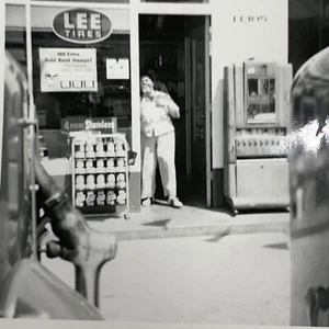 AmB Photograph Lee Tire Service Gas Station Attendant Artistic 1958 - Picture 1 of 6