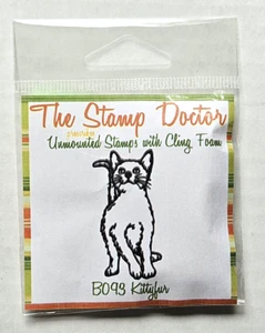 The Stamp Doctor KITTYFUR Sweet Happy Furry Cat Unmounted Cling Rubber B093 New - Picture 1 of 3
