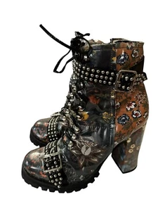 Jeffrey Campbell Lilith 2P Studded Platform Floral Heels Size 9- Please Read - Picture 1 of 15