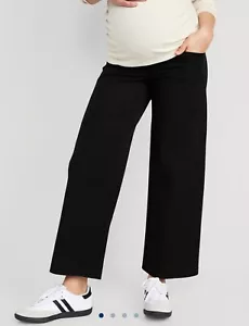 Old Navy Maternity Full-Panel Pixie Wide-Leg Pants Size XXL- Black- NWT - Picture 1 of 5