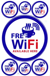 Planche sticker autocollant free wifi internet signalétique bar restaurant - Picture 1 of 2