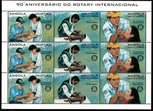 Angola 1995 - Rotary - Sheet of 9 Stamps - Scott #934 - MNH - Picture 1 of 1