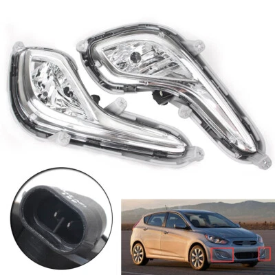 Pair Driving Lights Bumper Fog Lamp for Hyundai Accent 2012-2016 Left Right US Foto 1 de 4