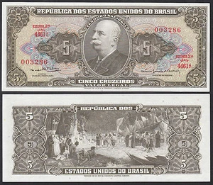 Brazil 5 Cruzeiros P 176 d (1964) UNC - Picture 1 of 1