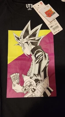 Yu-Gi-Oh! Kids Anime Shirt - UNIQLO x Shonen Jump 50th Anniversary Black T-Shirt - Image 1 of 3