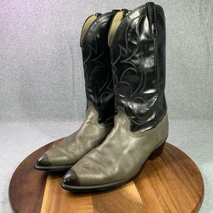 Vintage ACME Cowboystiefel Herren 13 D Leder Kniehoch Grau Schwarz Western Hergestellt in den USA - Bild 1 von 17