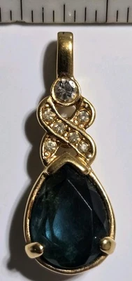 LIND 14kt GOLD PLATE LONDON BLUE TOPAZ PENDANT - Image 1 of 4