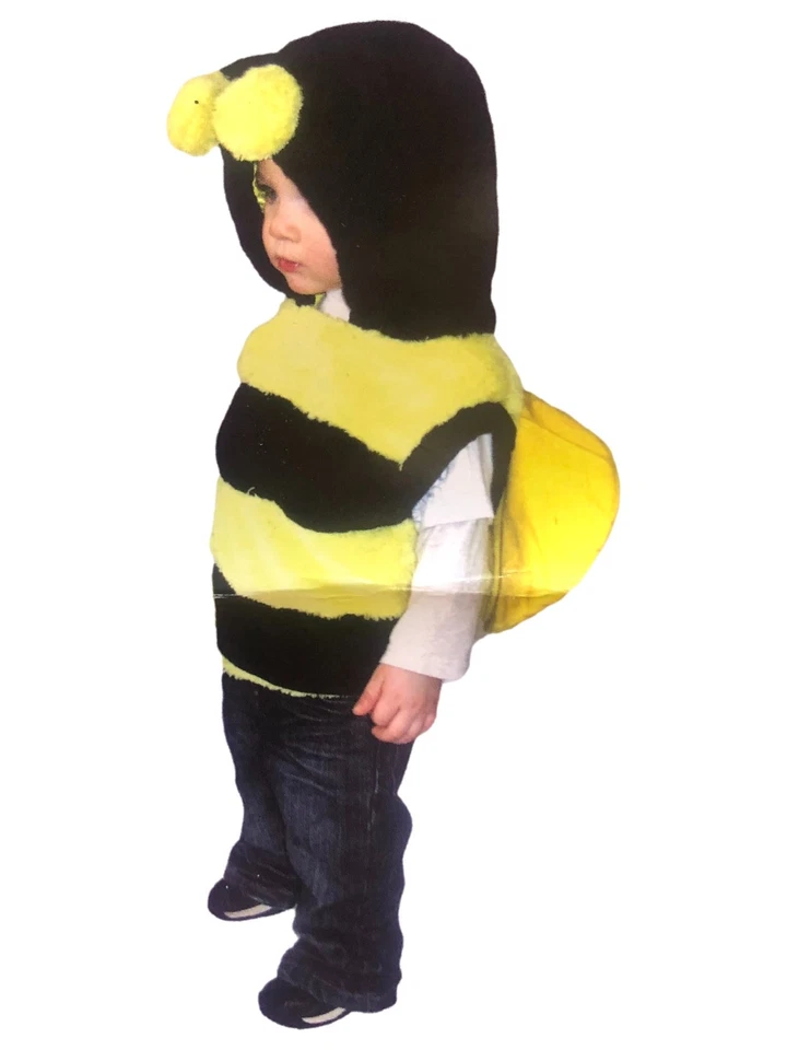 Toddler Boys & Girls Black & Yellow Bee Plush Halloween Costume 2T-4T - Image 1 of 1