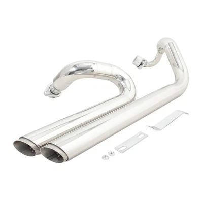 For Yamaha XVS400 V Star650 Dragstar 650 XVS650 Chrome Exhaust Pipe Systems Fit - Image 1 of 4
