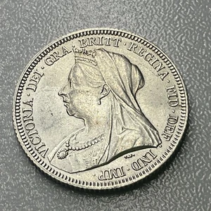 High Grade 1893 Victoria Silver One Shilling Coin  - Picture 1 of 8