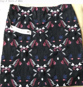 Falda de sauce y arcilla para mujer negra multicolor tejida elástica lápiz NUEVA mediana - Imagen 1 de 6