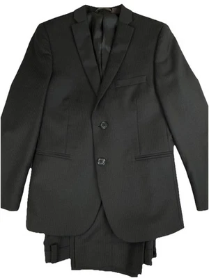 Traje Michael Kors Negro a Rayas Niños 10 Mezcla de Lana Calce Ajustado Foto 1 de 4