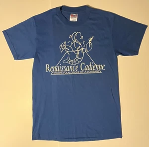 Camiseta vintage años 80 renacentista cadienne Lafayette Louisiana cajún M - azul - Imagen 1 de 5