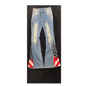 Damen XS American Flag Schlag Jeans Stretchy Mid-Rise 32” Schrittlänge - Bild 1 von 5