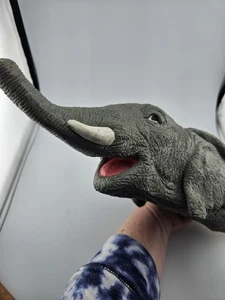 Vintage Elefant Handpuppe Gummi Latex realistisch Zirkus Dschungel Tier Spielzeug - Bild 1 von 4