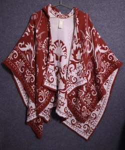 Free People Poncho Cape mit Kapuze Damen Einheitsgröße Multi Übergröße Bohemian Wickeloptik gebraucht, in einwandfreiem Zustand - Bild 1 von 3