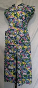 True Vintage 1950s Sun Dress Bright Novelty Print Cotton Day Dress Medium Size - Picture 1 of 11