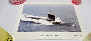 SSN AMETHYSTE 16 1/2"X 24" MILITARY SUBMARINE POSTER /PICTURE /ART - Picture 1 of 4