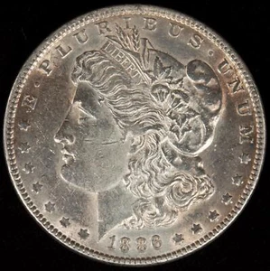 1886-P Morgan Silver Dollar Gorgeous Mint Luster AU++ Toning - Picture 1 of 2