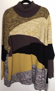 Pure by Ulla Popken Damen Pullover 29/30 Langarm Bio Colorblock Oberteil - Bild 1 von 2