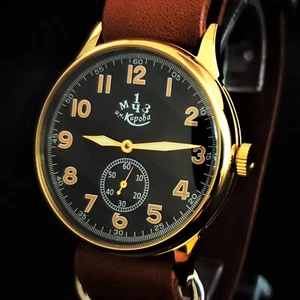 Watch 1MChZ Pobeda Men's WristWatch Kirovskie Limited Edition Gold case - Picture 1 of 12