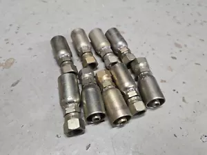 Lot of 9 Hydraulic Crimp Hose Fittings 06-06 NS - Picture 1 of 5