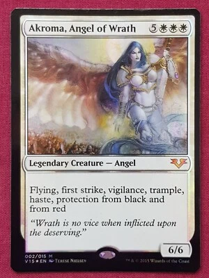 Magic The Gathering FROM THE VAULT ANGELS FOIL AKROMA ANGEL OF WRATH card MTG - Image 1 of 2
