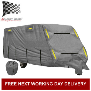 CARAVAN COVER 4 PLY WATERPROOF BREATHABLE HEAVY DUTY - FREE HITCH COVER - GREY