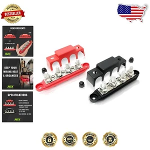 Durable 250 Amp Power Distribution Block Bus Bar Set with Anti-Corrosive Cover - Picture 1 of 9