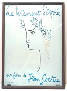 FRENCH JEAN COCTEAU 'LE TESTAMENT D'ORPHEE' VINTAGE CINEMA POSTER PALE BLUE - Picture 1 of 8