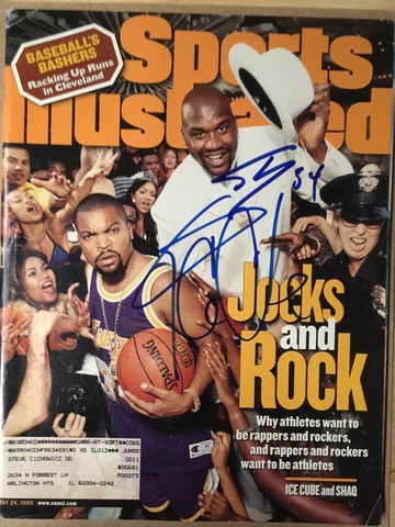 Shaq and Ice Cube signed Sports Illustrated with label May 24, 1999 Cover