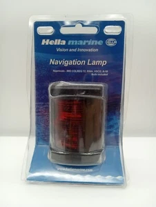 Brand New Hella Marine Port Navigation Light, Red Lens w/ Black Housing 12v Lamp - Picture 1 of 2