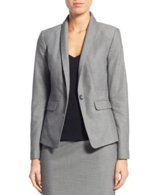 Chaqueta de traje halógena 'Meteor' gris elástica talla 6 forrada con un botón Foto 1 de 4