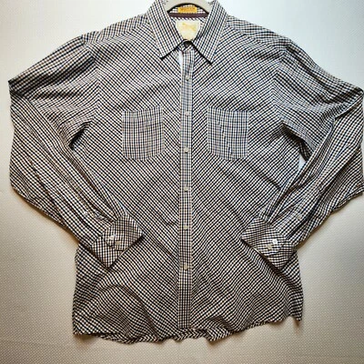 Sovereign Code Men Shirt 2XL Brown Blue Check Pockets Cotton Blend Roberts Style - Image 1 of 4