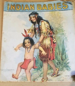 Indian Babies 0445 Big Picture Series--Charles E. Graham RARE Coated cloth c1920 - Picture 1 of 5