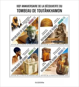 Discovery of Egypt Pharaoh KING TUTANKHAMUN TOMB Stamp Sheet #14 (2022 Guinea) - Picture 1 of 1