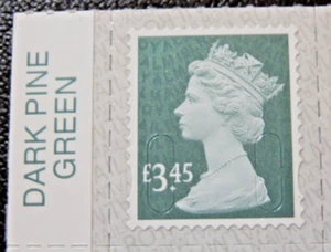 GB MACHIN DEFINITIVE SG U2970 £3.45 DARK PINE GREEN NO SOURCE CODE M19L MNH - Picture 1 of 1