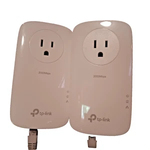 Lot 2 TP-Link TL-PA9020P AV2000 Powerline Adapter 2000Mbps Gigabit Passthrough - Afbeelding 1 van 7