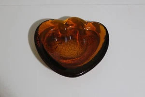 Amber Crystal Abstract Ashtray  - Picture 1 of 12