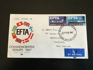 GB 1967 E.F.T.A FDC to NZ, Philart Brand, Maidstone FDI pmk (1392~) - Picture 1 of 2