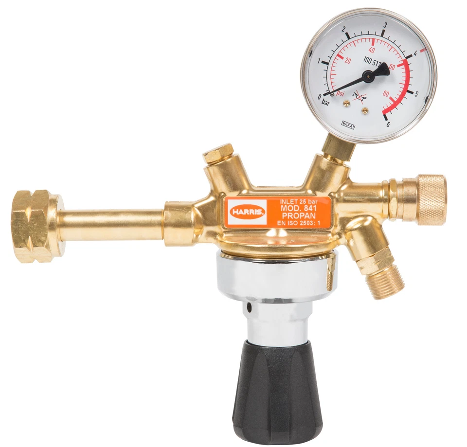 Druckminderer für Propan 0 bis 4 bar Drumi Autogen Flaschen Flüssiggas Harris