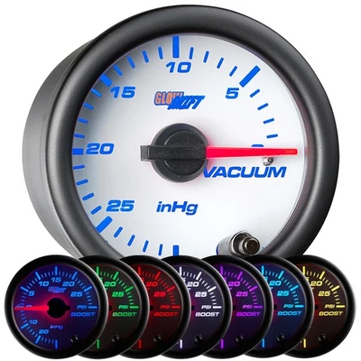 Medidor de vácuo ligeiramente usado GlowShift branco 7 cores com kit de mangueira - Imagem 1 de 3